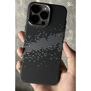 Apple iPhone 16 Pro Max Kılıf Magsafe Şarj Özellikli Karbon Fiber Tasarımlı Redclick Vave Kapak