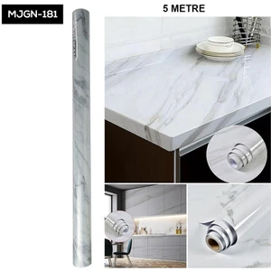 Acousticworld Mermer Desenli Folyo Kaplama Beyaz