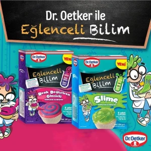 Dr. Oetker Yeni Eğlenceli Bilim Serisi Cupcake Karışımı Renk Değiştiren Glazürlü ve Slime