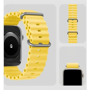 Apple Watch 10 Serisi 46mm Redclick Krd-75 Terletmez Dalgalı Tasarım Silikon Kordon