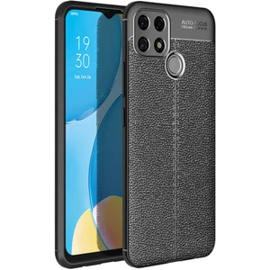 Oppo A15 Kılıf Deri Görünümlü Slim Silikon