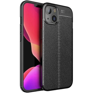 Apple iPhone 13 Mini Kılıf Deri Görünümlü Slim Silikon