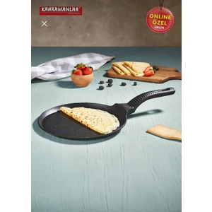 Helegra Döküm 26 cm Siyah Granit Krep Tavası