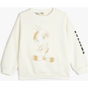 Tweety Sweatshirt Lisanslı Bisiklet Yaka Uzun Kollu