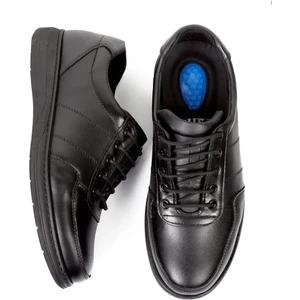 Black Vein Ortopedik Topuk Masajlı  Deri Kışlık Erkek Ayakkabı Bağcıklı