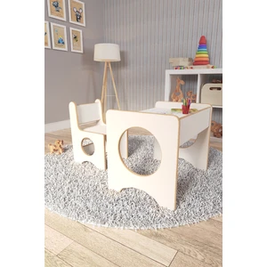 Zeo Wood Design Montessori Çocuk Oyun & Aktivite & Çalışma Masa ve Sandalyesi