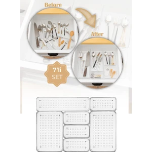 Boz House  7li Şeffaf Çekmece Içi Modüler Düzenleyici Organizer