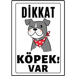 Emach Dizayn Dikkat Köpek Var Uyarı Ikaz Levhası Pvc Kaplama A4 Fular