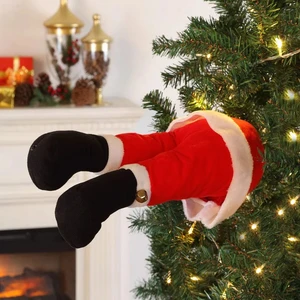 Hareket Eden Noel Baba Ayakları Pilli Ağaca Monte Treeside Kickers Santa 40 cm Yılbaşı Ağacı Süsleme