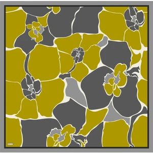 Twill Ipek Eşarp - 4041-33 Gri Sarı