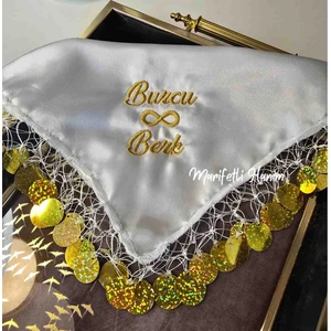Marifetli Hanım Sonsuzluk Nakışlı Kişiye Özel Nakışlı Halay Mendili 1 Adet