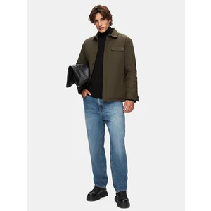 Gömlek Yaka Teknık Yeşil Mont