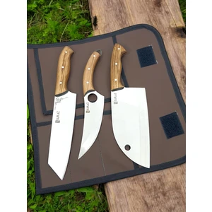 3 Parça Şef Serisi Isme Özel Çantalı Bıçak Seti