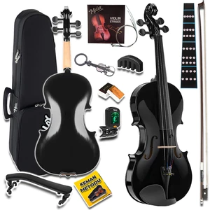 HGA44BK-PAK Full Siyah Set Keman 4/4 (Yastık Tuner Susturucu Yedek Tel Reçine Çanta Yay)