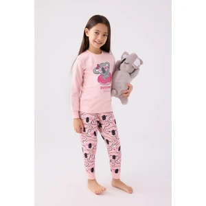 Rolypoly Kız Çocuk Pembe Uzun Kol Pijama Takım