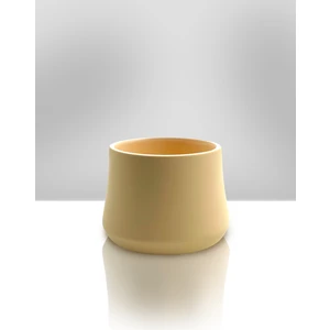 Ceramic Art Decor El Yapımı Seramik Saksı - İçi Sırlı - 13 cm x 10 cm - Bej Renk