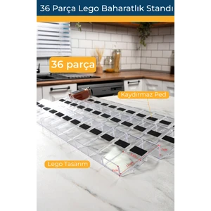 Mienda Home 36 Parça Baharatlık Şeffaf-Lego Stand Çok Amaçlı DÜZENLEYICI-MHYDKLEGO36-ORGANIZER