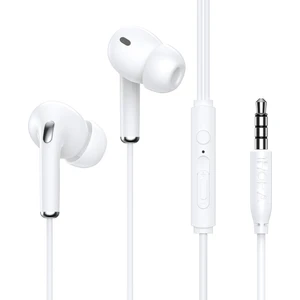 AUT123 3.5mm Kulak İçi Kablolu Kulaklık JS001 - Ergonomik Tasarım - Mikrofonlu - Beyaz