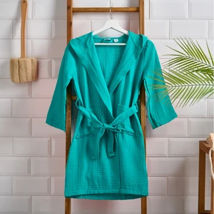 Soft Çocuk Müslin Bornoz - Yeşil - 8-10 Yaş