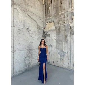 Sindi Moda Mine Ip Askı Yırtmaçlı Simli Abiye 58249