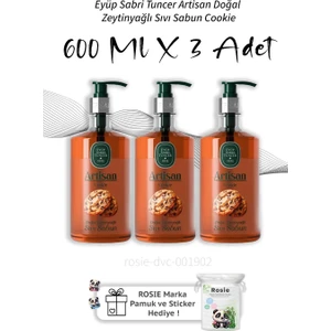 Eyüp Sabri Tuncer Artisan Doğal Zeytinyağlı Sıvı Sabun Cookie 600 ml  X3
