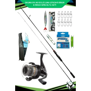 Rv-40 Ryuji Luna 270CM 5-55GR 8 Örgü Spin Olta Seti