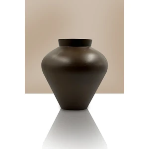 Ceramic Art Decor Seramik Vazo - Büyük Küp Dekorasyon - 27 cm  x 27 cm - Kahverengi