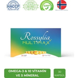 Multimax Omega-3, Folik Asit, İyot, B12 İçeren Multivitamin ve Multimineral 30 Kapsül