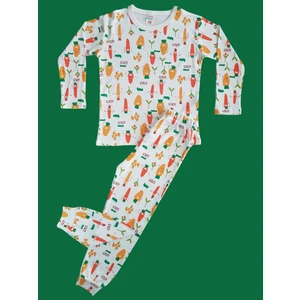 Uzun Kollu Desenli Çocuk Pijama Takım #baskılıçocukpijamatakım #çamaşırbahçesi #sebzedesenpijama