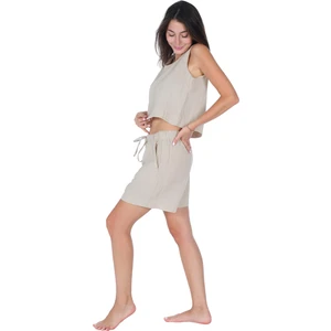 Loungewear Tek Şort (Lastikli ve Cepli) – %100 Pamuk Bürümcük Müslin Rahat Giyim