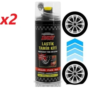 2 Adet Lastik Tamir Köpüğü Sprey Kiti 450 Ml-Acil Lastik Şişirici
