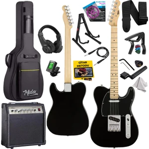 TLX-50BK-30AMP Tele Kasa Maple Klavye 2 Single-Coil 30W Amfili Elektro Gitar