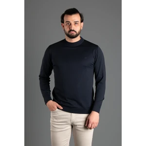 Zeki Özer Erkek Lacivert Yarım Boğazlı Triko Kazak