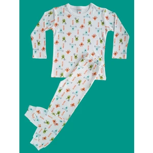 Uzun Kollu Desenli Çocuk Pijama Takım #baskılıçocukpijamatakım #çamaşırbahçesi #haltercidesenpijama