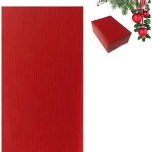 Roco paper Co. İtalyan Premium Kraft Hediye Paketleme Kağıdı, Paket Ambalaj Kağıdı, No:551, Kraft & Kırmızı - 70x200 cm