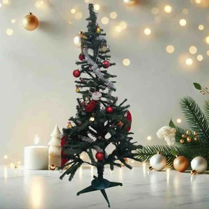 120 cm Yılbaşı Ağacı + Noel Baba Şapkası, Simli Süsler, Eriyen Kar Spreyi, Çam Ağacı Mumluk ve 8 Adet Yılbaşı Ağacı Topu Hediyeli