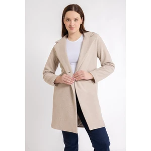 Kadın Taş Tek Düğme Içi Astarlı Oversize Kaşe Kaban