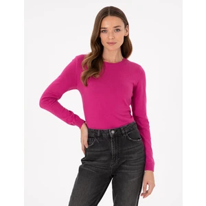 Pierre Cardin Kadın Fuşya Slim Fit Basic Kazak 50300769-VR023
