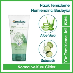 Nemlendirici Yüz Yıkama Jeli, Salatalık, Aloe Vera, Parabensiz, Normal ve Kuru Ciltler, 150 ml