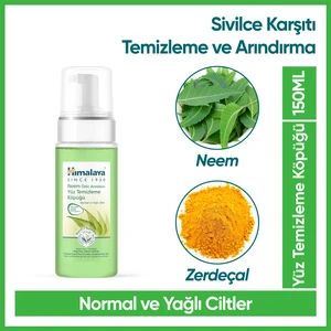 Arındırıcı Yüz Temizleme Köpüğü, Neem, Zerdeçal, Parabensiz, Normal ve Yağlı Ciltler, 150 ml