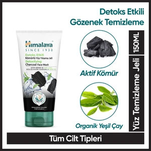 Detoks Etkili Arındırıcı Yüz Yıkama Jeli, Aktif Kömür, Yeşil Çay, Parabensiz, Tüm Ciltler, 150 ml