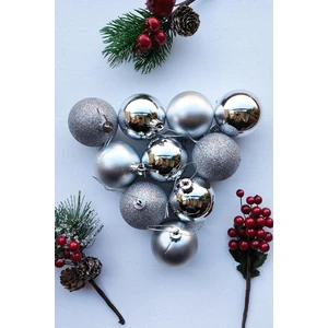 Patladı Gitti Yılbaşı Ağaç Süsü Gümüş Renkli Top Noel Süs 5 cm 10 Adet