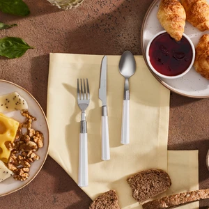 Fluca 18 Parça 6 Kişilik Kahvaltı Çatal Kaşık Bıçak Seti Beyaz