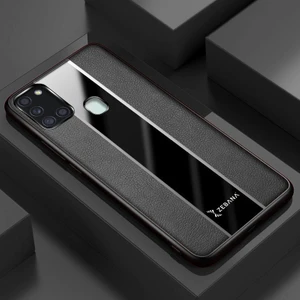 Samsung Galaxy A21S Kılıf Zebana Premium Deri Kılıf Siyah