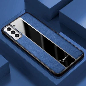 Samsung Galaxy S21 Plus Kılıf Zebana Premium Deri Kılıf Mavi