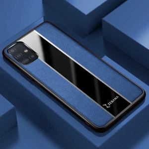 Samsung Galaxy A51 Kılıf Zebana Premium Deri Kılıf Mavi