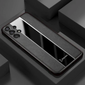 Samsung Galaxy A72 Kılıf Zebana Premium Deri Kılıf Siyah