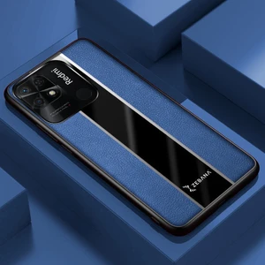 Xiaomi Redmi 10C Kılıf Zebana Premium Deri Kılıf Mavi