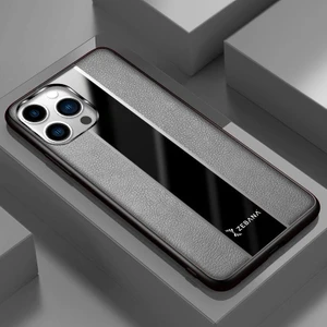 Apple iPhone 12 Pro Kılıf Zebana Premium Deri Kılıf Gri