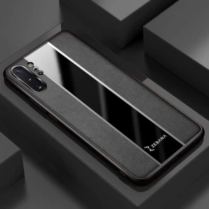 Samsung Galaxy Note 10 Plus Kılıf Zebana Premium Deri Kılıf Siyah